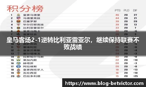 皇马客场2-1逆转比利亚雷亚尔，继续保持联赛不败战绩