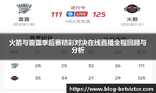 火箭与雷霆季后赛精彩对决在线直播全程回顾与分析